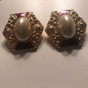 New Designer Clip Earrings Pesrl Gold Filled